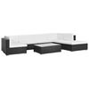 vidaXL 8-tlg. Garten-Lounge-Set mit Kissen Poly Rattan Schwarz