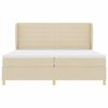 vidaXL Boxspringbett mit Matratze Creme 200 x 200 cm Stoff