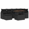 vidaXL Garten-Sofa-Set 7 stk. Schwarz Poly Rattan
