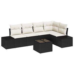 vidaXL Gartensofa-set mit Speicher Braun und Creme Poly-Rattan