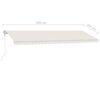 vidaXL Standmarkise Automatisch 600x300 cm Creme