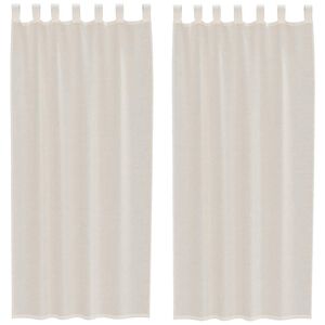 vidaXL Voile Vorh&auml;nge mit Lasche 2 Stk. Creme