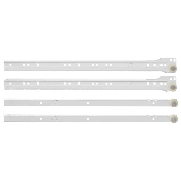 vidaXL Schubladenschiene 2 pcs Wei&szlig; 400 mm Stahl