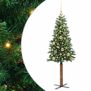 vidaXL Schlanker Weihnachtsbaum mit 150 LEDs mit St&auml;nder Gr&uuml;n 150 cm