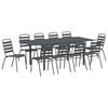 vidaXL Garten Essgruppe 11 pcs Anthrazit Pulverbeschichteter Stahl