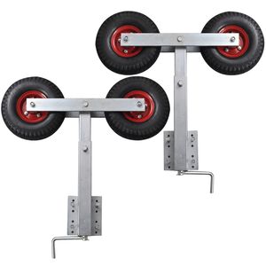 vidaXL Bootstrailer-St&uuml;tzen Doppelrad 2er-Set 59-84 cm