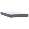 vidaXL Boxspringbett mit Matratze Dunkelgrau 120x220 cm Samt