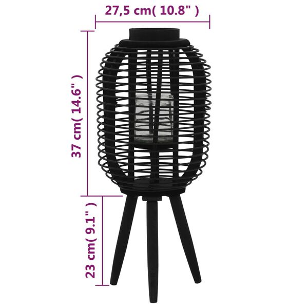 vidaXL Standkerzenhalter Bambus Schwarz