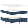 vidaXL Boxspringbett mit Matratze mit Kopfteil Blau 160 x 200 cm Stoff