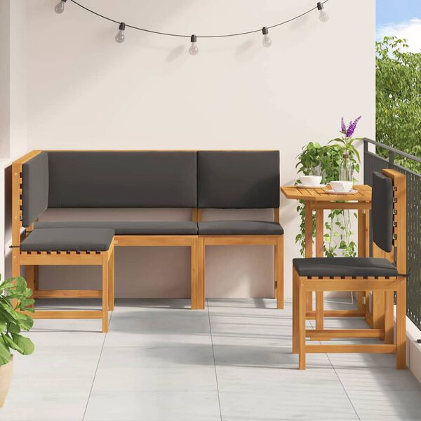 vidaXL Gartenbänke Set 4 pcs Braun Akazie Massivholz