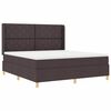 vidaXL Boxspringbett mit Matratze Dunkelbraun 180 x 200 cm Stoff