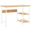 vidaXL Computertisch Wei&szlig; und Eiche Hell 105x50x72 cm MDF und Metall