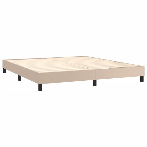 vidaXL Boxspringbettgestell Cappuccino-Braun 160x200 cm Kunstleder