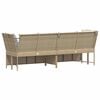 vidaXL Gartensofa mit Kissen Beige Poly Rattan