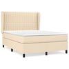vidaXL Boxspringbett mit Matratze Creme 140x190 cm Stoff