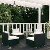 vidaXL 4-tlg. Garten-Lounge-Set mit Auflagen Poly Rattan Schwarz