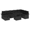 vidaXL Garten-Sofa-Set mit Kissen 9 pcs Schwarz Poly Rattan