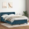 vidaXL Boxspringbett mit Matratze Dunkelblau 140x220 cm Samt