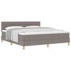 vidaXL Boxspringbett mit Kissen mit Kopfteil Taupe 180 x 200 cm Stoff