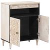 vidaXL Sideboard mit Speicher Wei&szlig; 60 x 33,5 x 75 cm Massivholz Mango