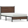 vidaXL Metallbett ohne Matratze Braun Eichen-Optik 100x200 cm