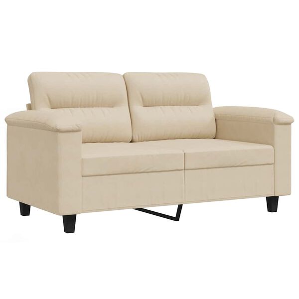 vidaXL 2-Sitzer-Sofa Creme 120 cm Mikrofasergewebe
