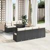 vidaXL Gartensofa-set mit Speicher 8 pcs Schwarz und Creme Poly-Rattan