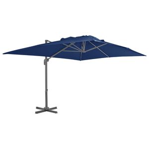 vidaXL Ampelschirm mit Aluminium-Mast 4x3 m Azurblau