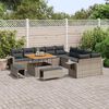 vidaXL Gartensofa-set mit Kissen mit Speicher 13 pcs Grau Poly-Rattan
