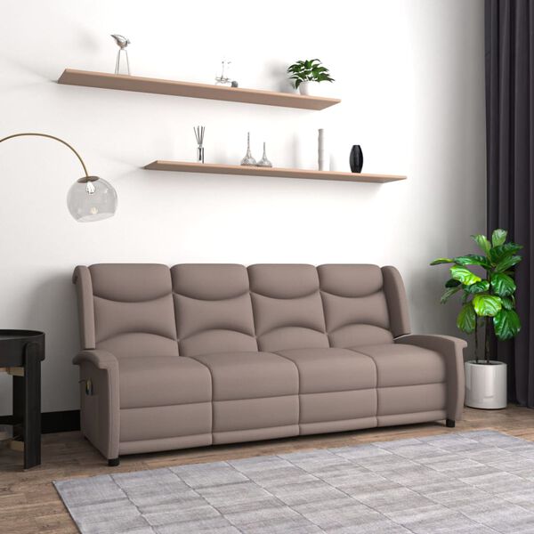 vidaXL 4-Sitzer Massagesessel Taupe Mikrofaser-Gewebe