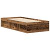 vidaXL Bettgestell ohne Matratze Altholz-Optik 100x200cm Holzwerkstoff