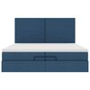 vidaXL Ottoman-Bett mit Matratzen & LEDs Blau 200x200 cm Stoff