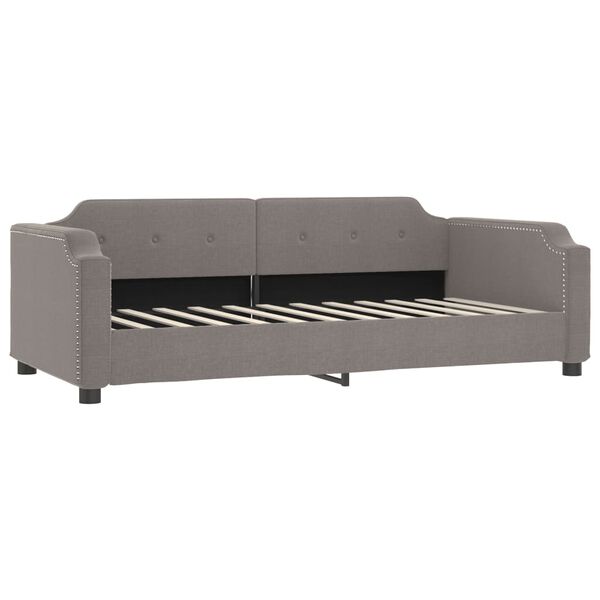 vidaXL Tagesbett Ausziehbar mit Matratzen Taupe 90x200 cm Stoff