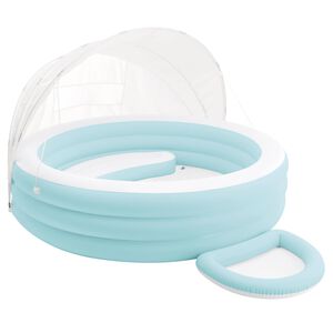 INTEX Pool Lounge Float mit Sonnenhaube 277 x 221 x 137 cm Rund f&uuml;r
