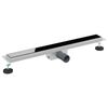 vidaXL Duschabfluss mit Glasabdeckung Schwarz 70 cm Edelstahl 304