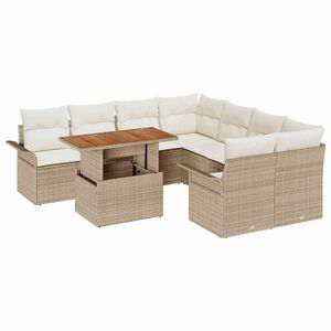 vidaXL Garten-Sofa-Set mit Kissen Beige und Creme