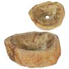 vidaXL Waschbecken 45x35x15 cm Fossil-Stein Cremewei&szlig;