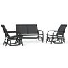 vidaXL 3-tlg. Garten-Lounge-Set Schaukel Schwarz Textilene und Stahl