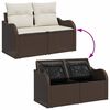 vidaXL Garten-Sofa-Set mit Kissen 6 pcs Braun und Wei&szlig; Poly Rattan
