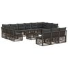 vidaXL Gartensofa-set 14 pcs Grau Poly-Rattan