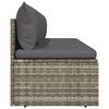 vidaXL Gartensofa 3-Sitzer mit Kissen Grau Poly Rattan