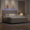 vidaXL LED Boxspringbett mit Matratze Taupe 180 x 200 cm Stoff
