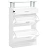 vidaXL Schuhschrank Hochglanz-Wei&szlig; 63x24x104 cm Holzwerkstoff
