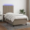 vidaXL Boxspringbett mit Matratze & LED Taupe 80x200 cm Stoff