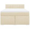 vidaXL Boxspringbett mit Matratze Creme 140x200 cm Stoff