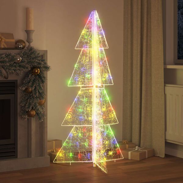 vidaXL Weihnachtsbaum mit 160 LEDs Mehrfarbig 150 cm Acryl