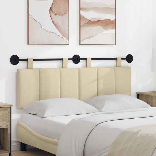 vidaXL H&auml;ngevorderseite Wandmontiert Creme 150 x 55 x 5 cm Stoff