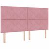 vidaXL Boxspringbett mit Matratze mit Kopfteil Rosa 180 x 200 cm Stoff