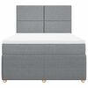 vidaXL Boxspringbett mit Matratze Hellgrau 140x200 cm Stoff