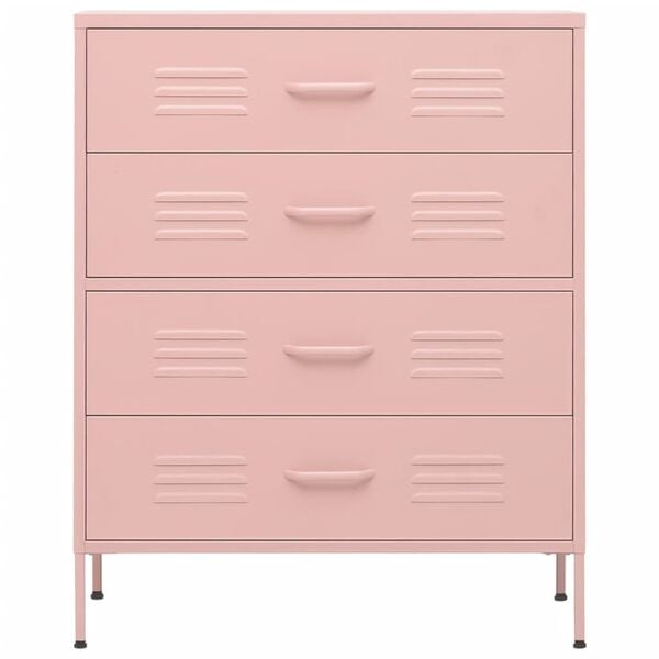 vidaXL Kommode Rosa 80x35x101,5 cm Stahl
